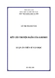 Luận án Tiến sĩ Văn học: Kết cấu truyện ngắn của O.Henry