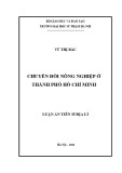 Luận án Tiến sĩ Địa lí: Chuyển đổi nông nghiệp ở Thành phố Hồ Chí Minh