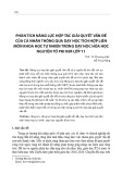 Phân tích năng lực hợp tác giải quyết vấn đề của cá nhân thông qua dạy học tích hợp liên môn khoa học tự nhiên trong dạy Học hóa học nguyên tố phi kim lớp 11