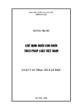 Luận văn Thạc sĩ Luật học: Chế định nuôi con nuôi theo pháp luật Việt Nam