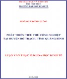 Luận văn Thạc sĩ Khoa học kinh tế: Phát triển tiểu thủ công nghiệp tại huyện Bố Trạch, tỉnh Quảng Bình