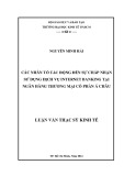 Luận văn Thạc sĩ Kinh tế: Các nhân tố tác động đến sự chấp nhận sử dụng dịch vụ Internet banking tại Ngân hàng TMCP Á Châu