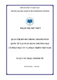 Luận văn Thạc sĩ Kinh tế: Quản trị rủi ro trong thanh toán quốc tế tại Ngân hàng Thương mại cổ phần Đầu tư và Phát triển Việt Nam