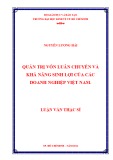 Luận văn Thạc sĩ Kinh tế: Quản trị vốn luân chuyển và khả năng sinh lợi của các doanh nghiệp Việt Nam