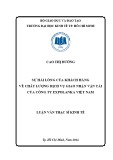 Luận văn Thạc sĩ Kinh tế: Sự hài lòng của khách hàng về chất lượng dịch vụ giao nhận vận tải của Công ty Expolanka Việt Nam