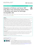 Integration of Infinium and Axiom SNP array data in the outcrossing species Malus × domestica and causes for seemingly incompatible calls