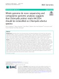 Whole genome de novo sequencing and comparative genomic analyses suggests that Chlamydia psittaci strain 84/2334 should be reclassified as Chlamydia abortus species