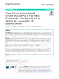 Transcriptome sequencing and metabolome analysis of food habits domestication from live prey fish to artificial diets in mandarin fish (Siniperca chuatsi)