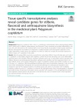 Tissue-specific transcriptome analyses reveal candidate genes for stilbene, flavonoid and anthraquinone biosynthesis in the medicinal plant Polygonum cuspidatum