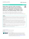 Multi-ethnic genome-wide association analyses of white blood cell and platelet traits in the Population Architecture using Genomics and Epidemiology (PAGE) study
