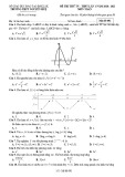 Đề thi thử tốt nghiệp THPT năm 2021 môn Toán có đáp án - Trường THPT Nguyễn Huệ