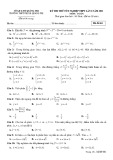 Đề thi thử tốt nghiệp THPT năm 2021 môn Toán có đáp án - Trường THPT TX Quảng Trị (Lần 1)