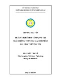 Luận văn Thạc sĩ Kinh tế: Quản trị rủi ro tín dụng tại Ngân hàng thương mại cổ phần Sài Gòn Thương Tín