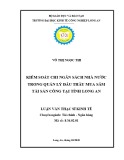 Luận văn Thạc sĩ Kinh tế: Kiểm soát chi ngân sách nhà nước trong quản lý đấu thầu mua sắm tài sản công tại tỉnh Long An