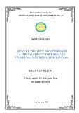 Luận văn Thạc sĩ Kinh tế: Quản lý thuế hộ kinh doanh cá thể tại Chi cục Thuế khu vực Vĩnh Hưng - Tân Hưng, tỉnh Long An