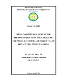 Luận văn Thạc sĩ Kinh tế: Nâng cao hiệu quả quản lý chi thường xuyên ngân sách nhà nước tại Phòng Tài chính - Kế hoạch Thành phố Mỹ Tho, Tỉnh Tiền Giang