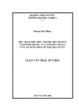 Luận văn Thạc sĩ Y học: Thực trạng kiến thức, thái độ, thực hành về vệ sinh môi trường của người dân ở hai xã vùng sâu huyện Đồng Hỷ tỉnh Thái Nguyên