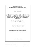 Luận văn Thạc sĩ Y học: Nghiên cứu thực trạng ô nhiễm vi khuẩn thức ăn đường phố và một số yếu tố liên quan tại thành phố Thanh Hóa năm 2007