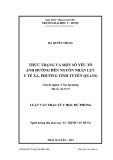 Luận văn Thạc sĩ Y học dự phòng: Thực trạng và một số yếu tố ảnh hưởng đến nguồn nhân lực y tế tuyến xã, phường tỉnh Tuyên Quang