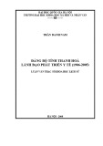 Luận văn Thạc sĩ Khoa học lịch sử: Đảng bộ tỉnh Thanh Hoá lãnh đạo phát triển y tế (1986-2005)