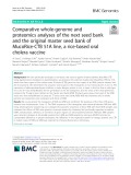 Comparative whole-genome and proteomics analyses of the next seed bank and the original master seed bank of MucoRice-CTB 51A line, a rice-based oral cholera vaccine
