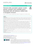 Genome-wide association analysis reveals genetic variations and candidate genes associated with salt tolerance related traits in Gossypium hirsutum