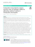 Comparative transcriptome analysis uncovers roles of hydrogen sulfide for alleviating cadmium toxicity in Tetrahymena thermophila