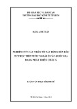 Luận văn Thạc sĩ Kinh tế:Nghiên cứu các nhân tố tác động đến đầu tư trực tiếp nước ngoài ở những quốc gia đang phát triển Châu Á