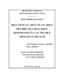Luận văn Thạc sĩ Kinh tế: Phân tích các nhân tố vĩ mô tác động đến kết quả kinh doanh của các ngân hàng TMCP niêm yết ở Việt Nam