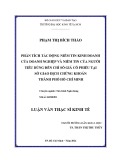 Luận văn Thạc sĩ Kinh tế: Phân tích tác động niềm tin kinh doanh của doanh nghiệp và niềm tin của người tiêu dùng đến chỉ số giá cổ phiếu tại Sở giao dịch chứng khoán thành phố Hồ Chí Minh