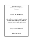 Luận văn Thạc sĩ Kinh tế: Các nhân tố ảnh hưởng đến sự chấp nhận sử dụng thẻ của ngân hàng thương mại cổ phần Kiên Long