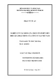 Luận văn Thạc sĩ Kinh tế: Nghiên cứu tác động của nhân tố sở hữu đến hiệu quả hoạt động của công ty tại Việt Nam