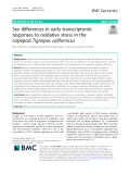 Sex differences in early transcriptomic responses to oxidative stress in the copepod Tigriopus californicus