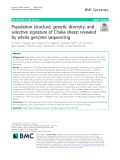 Population structure, genetic diversity, and selective signature of Chaka sheep revealed by whole genome sequencing