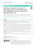 Blood-based epigenetic estimators of chronological age in human adults using DNA methylation data from the Illumina MethylationEPIC array