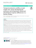 Temporal proteomic profiling reveals insight into critical developmental processes and temperature-influenced physiological response differences in a bivalve mollusc
