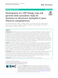 Development of a SNP linkage map and genome-wide association study for resistance to Aeromonas hydrophila in pacu (Piaractus mesopotamicus)