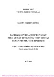 Luận văn Thạc sĩ Khoa học nông nghiệp: Đánh giá quy hoạch phục vụ xây dựng nông thôn mới tại huyện Phù Mỹ, tỉnh Bình Định