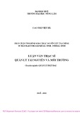 Luận văn Thạc sĩ Quản lý tài nguyên và môi trường: Phân tích tình hình khai thác nguồn lực tài chính từ đất đai ở thành phố Hà Tĩnh, tỉnh Hà Tĩnh