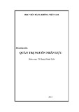 Bài giảng Quản trị nguồn nhân lực - TS Huỳnh Minh Triết