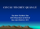 Bài giảng Cơ cấu tổ chức quản lý - ThS. Ninh Thị Minh Tâm