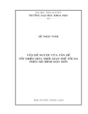 Luận văn Thạc sĩ Toán học: Vấn đề ngược của vấn đề tối thiểu hóa thời gian trễ tối đa trên mô hình máy đơn