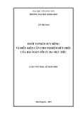 Luận văn Thạc sĩ Toán học: Dưới vi phân suy rộng và điều kiện cần cho nghiệm hữu hiệu của bài toán tối ưu đa mục tiêu