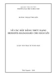 Luận văn Thạc sĩ Toán học: Về các bất đẳng thức dạng Hermite - hadamard cho hàm lồi