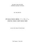 Luận văn Thạc sĩ Toán học: Về hàm phân hình f'P'(f) và g'P'(g) chung nhau một hàm nhỏ