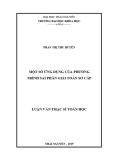 Luận văn Thạc sĩ Toán học: Một số ứng dụng của phương trình sai phân giải toán sơ cấp