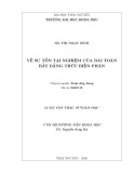 Luận văn Thạc sĩ Toán học: Về sự tồn tại nghiệm của bài toán bất đẳng thức biến phân