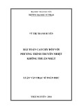 Luận văn Thạc sĩ Toán học: Bài toán Cauchy đối với phương trình truyền nhiệt không thuần nhất