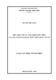 Luận văn Thạc sĩ Toán học: Điều kiện tối ưu cho nghiệm hữu hiệu của bài toán bất đẳng thức biến phân vectơ