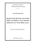 Luận văn Thạc sĩ Kinh tế: Mối quan hệ nhân quả giữa phát triển tài chính và tăng trưởng kinh tế ở các nước Đông Nam Á